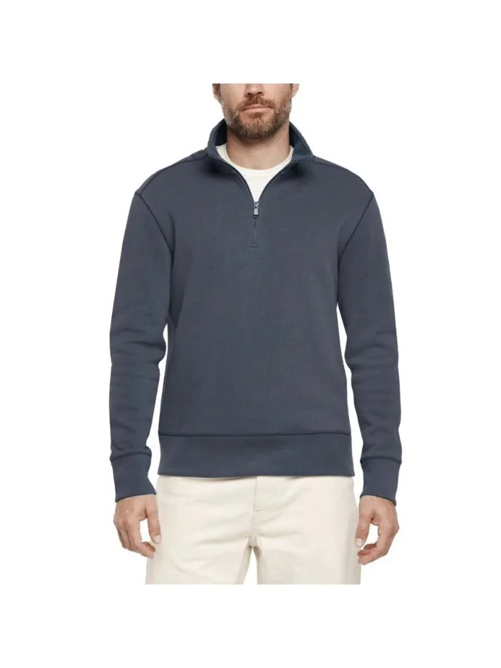 Banana Republic Men's Size M Navy Half-Zip Pullover Sweatshirt Cotton N1398
